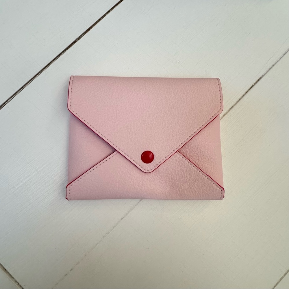 Glossier Pink and Red Envelope Pouch